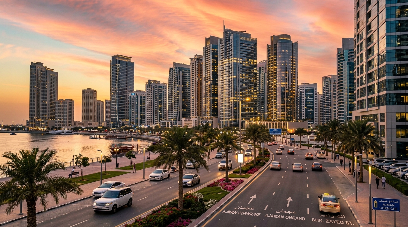 Ajman & UAE Business Hub Skyline